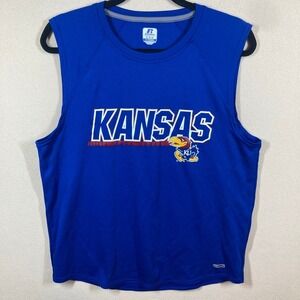 Russel Athletic Kansas University Jayhawks Tank Med Blue Crimson Athleisure